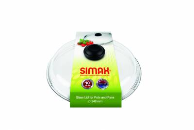 GLASS LID WITH PLASTIC KNOB FOR POTS AND PANS, HIGH, SLEEVE Collection : SIMAX Classic Ürün kodu:6346/16/M, 	Ø 173x34 - 1