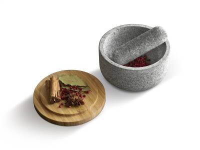 JJ_Dash_ Granite Mortar with bamboo Lid _20176_Granit Havan Bamboo Kapaklı - 3