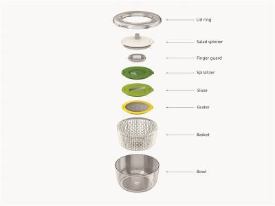 JJ_Multi Prep Salad Spinner_(20154)_salata kurutucu ve rende seti - 2