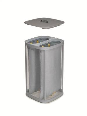 JJ_Tota 60-litre Laundry Separation Basket_Grey_(50001)_Tota 60L. Kirli sepeti 2 gözlü - 1