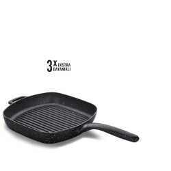 Korkmaz Gusto Volkanit 28x28 cm Kare Grill Tava A1373 - 1