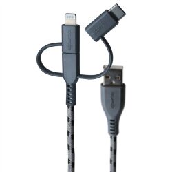 Tide Cable Trio , Tide Kablo Enerji ve Veri Kablosu 3 başlıklı (ligthning ,Usbc,UsbA) - 4