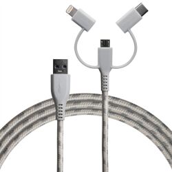 Tide Cable Trio , Tide Kablo Enerji ve Veri Kablosu 3 başlıklı (ligthning ,Usbc,UsbA) - 10